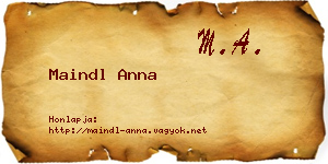 Maindl Anna névjegykártya
